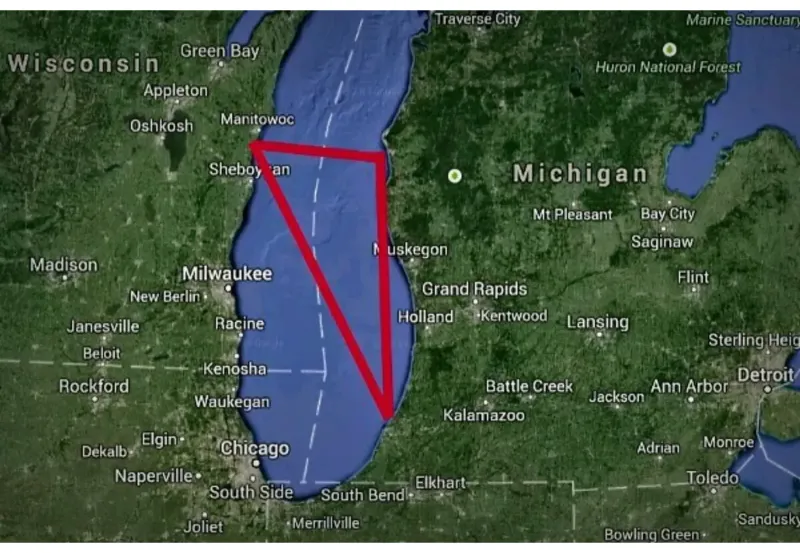 1. Треугольник озера Мичиган, США