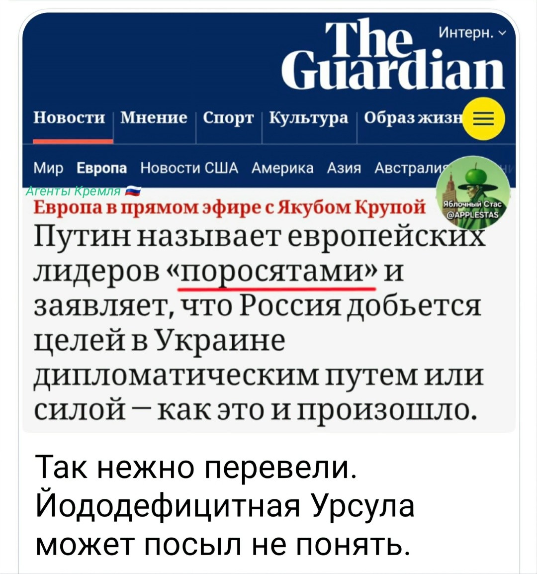 Определение еврогейских пидеров в подсвинки почти наверняка означает, что конкретно с ними Россия разговаривать не будет. Потому что удел этих парнокопытных не разговоры. А финал известен всем, кто хоть раз был в мясном отделе магазина