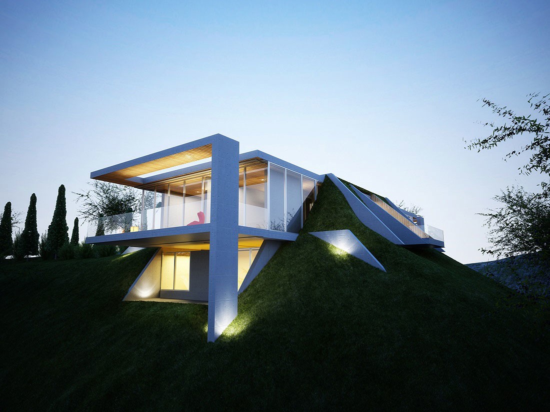 10. Проект Earth House был реализован с учётом интеграции с природой, Тирана, Албания