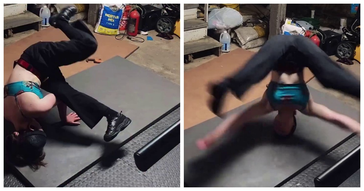 Удивительное мастерство вращения на голове