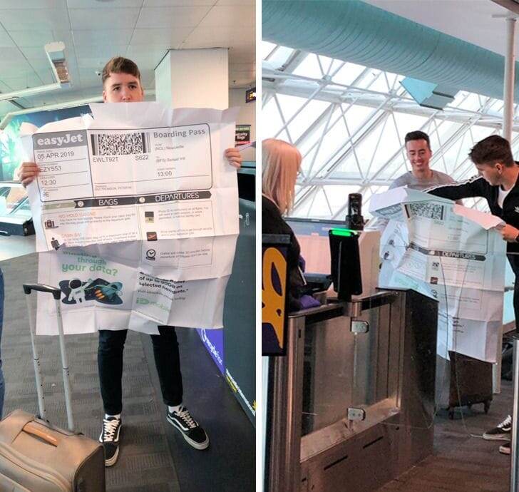 Когда нечаянно распечатал посадочный талон не в том формате