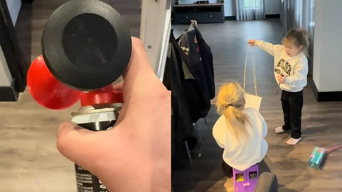 Папа пугает детей громким звуковым сигналом