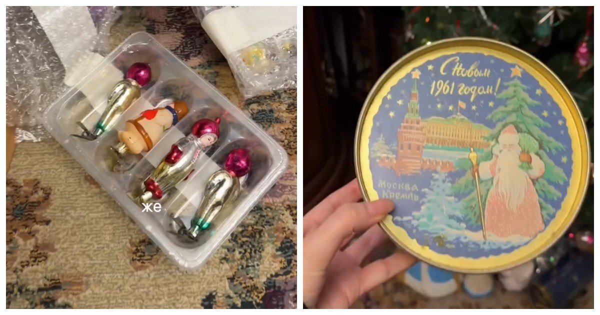 Украшение новогодней ёлки с семейными реликвиями