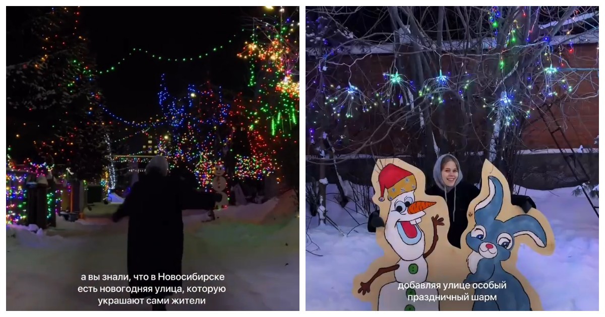В Новосибирске есть улица, где сами жители создают новогоднюю сказку