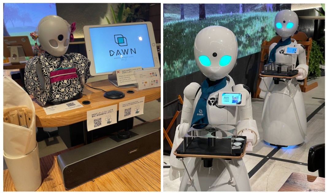 Японское кафе, где роботами-официантами управляют люди, прикованные к постели