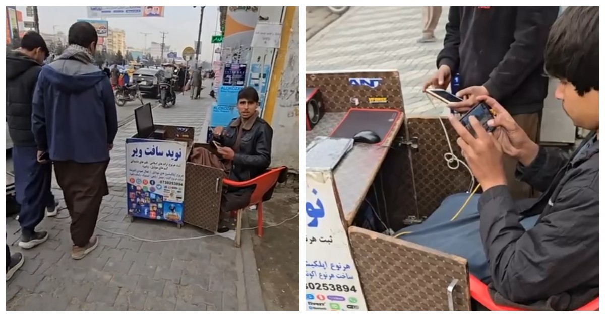 ‍Уличного торговца интернетом встретил путешественник в Афганистане