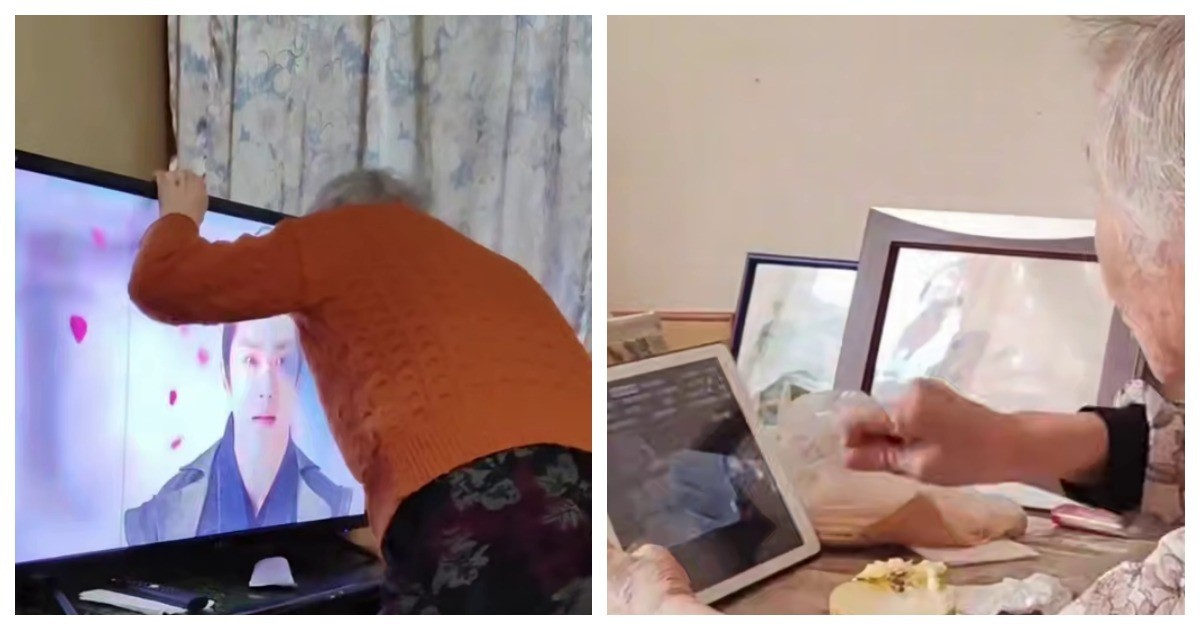 Бурная реакция 91-летней китаянки на сериалы