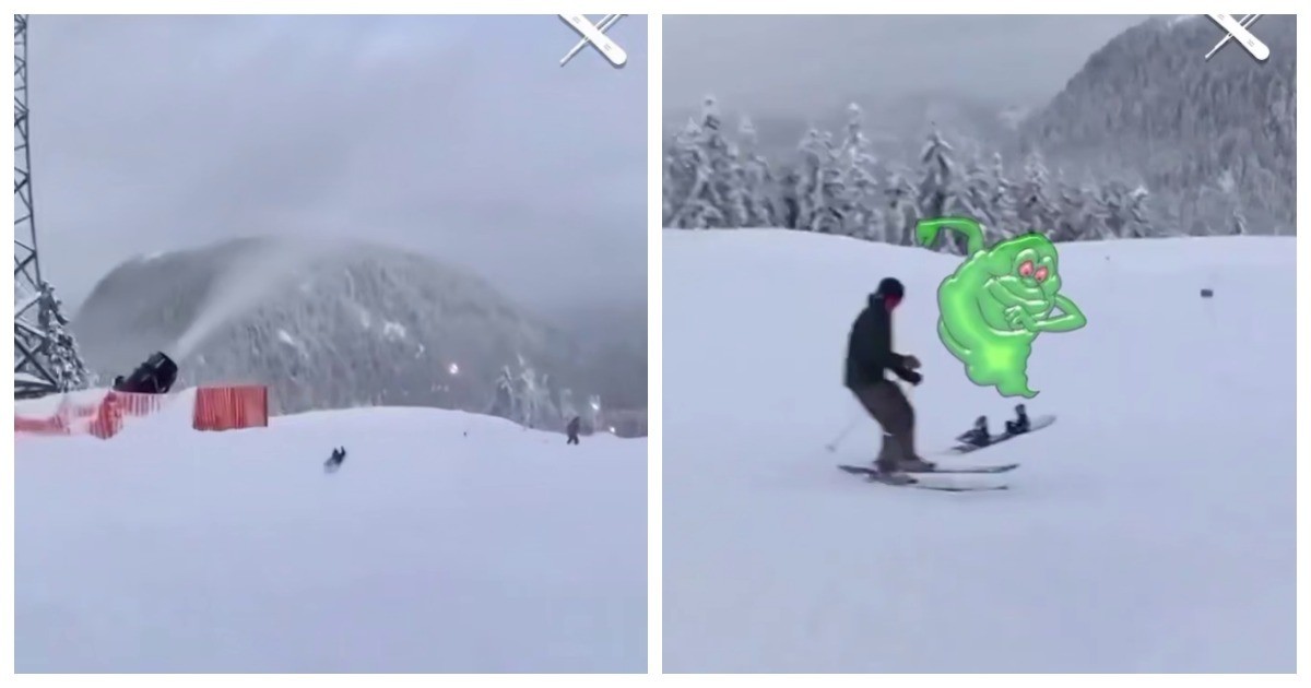 Сноуборд прокатился по горнолыжному склону без владельца