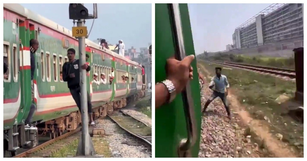 Бенгальцы вырывают смартфоны из рук невнимательных пассажиров поезда