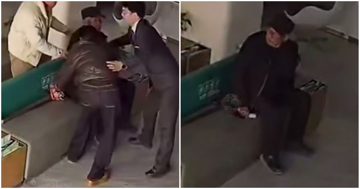 Клиенты банка помогли пожилому мужчине во время землетрясения