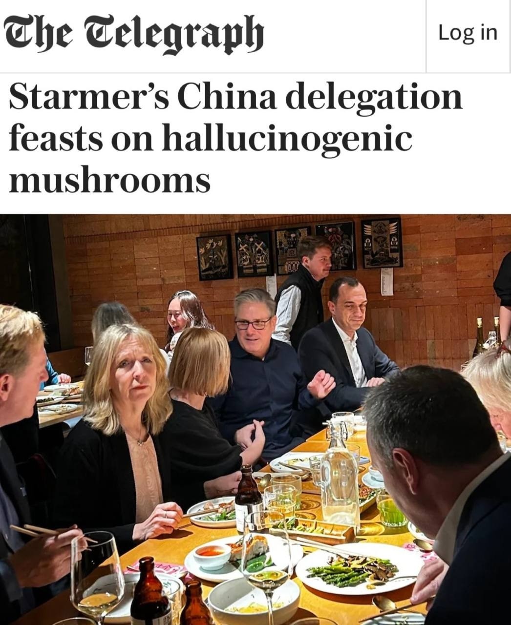 А тем временем... «Китайская делегация угостила Стармера»: В Пекине премьера Британии Стармера накормили галлюциногенными грибами