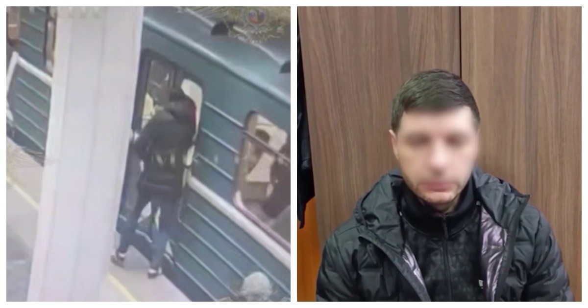 Полицейские задержали мужчину, разбившего стекло в вагоне поезда в московском метро