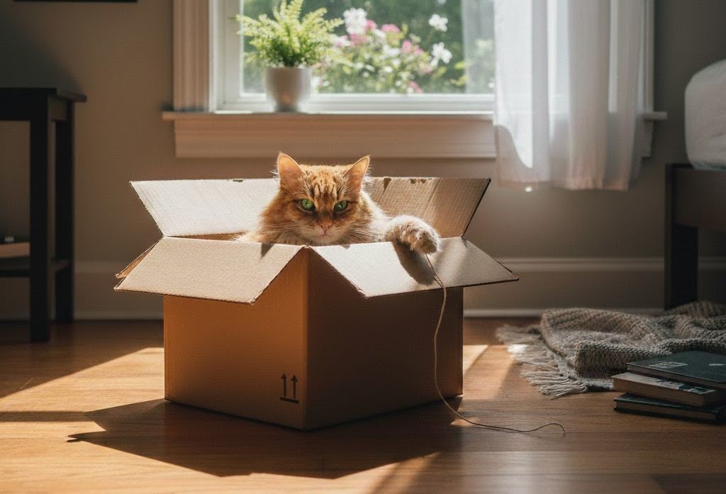 Почему кошки любят картонные коробки