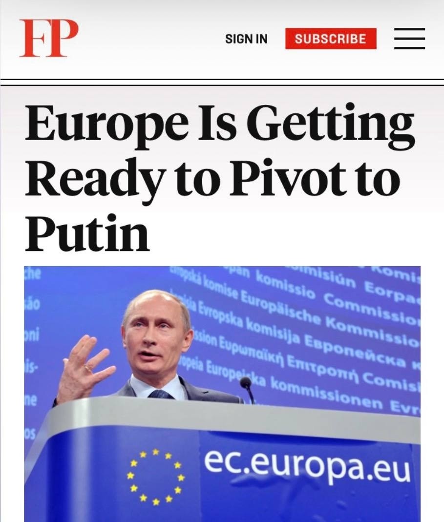 «Европа готовится повернуть в сторону Путина»: Из-за давления США, ЕС согласен на прямой диалог с Москвой