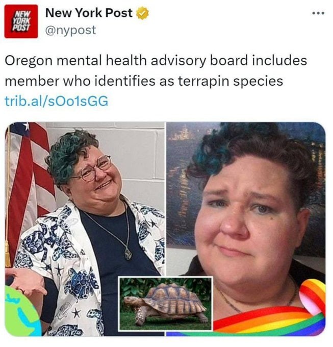 В наблюдательный совет по вопросам психического здоровья в Орегоне входит женщина, идентифицирующая себя как черепаха