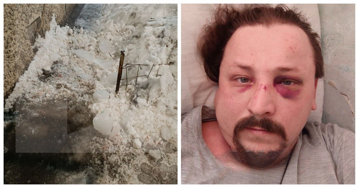 В Самаре на мужчину рухнула глыба льда с крыши