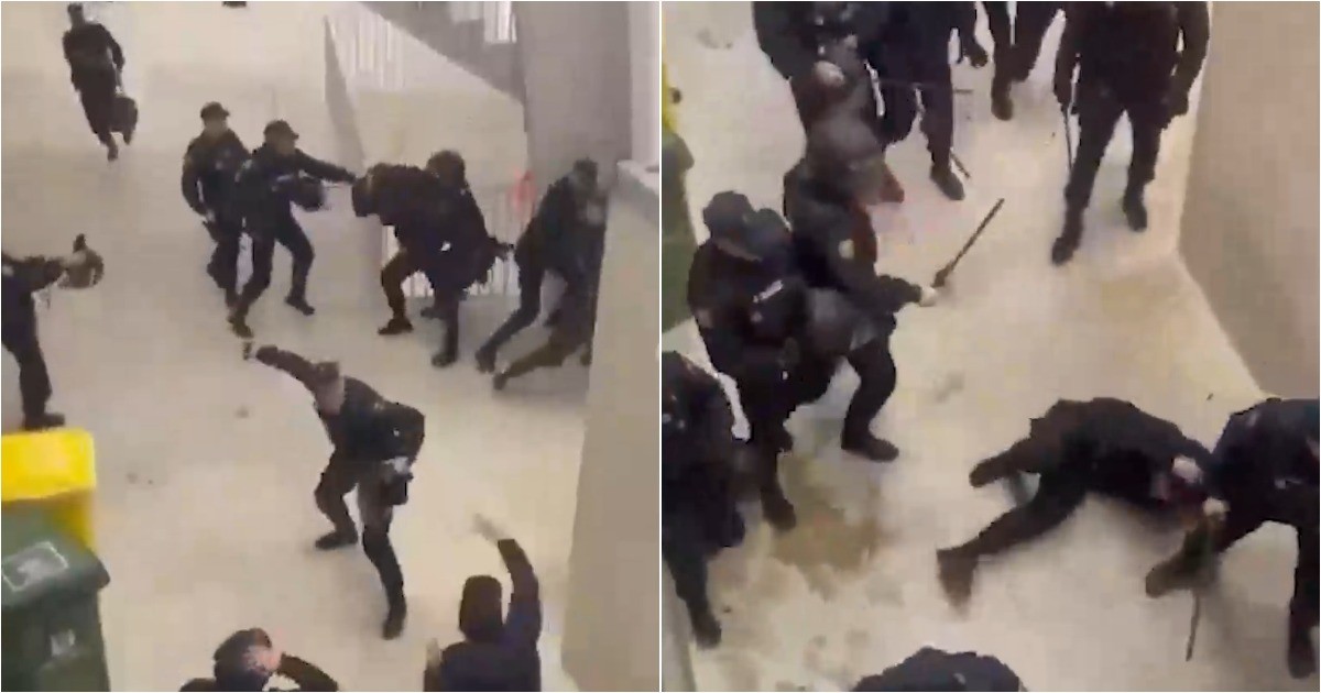 Полиция  жёстко расправилась с буйными футбольными фанатами в Испании