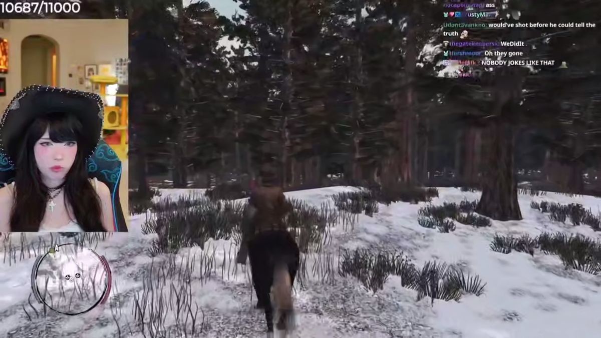 Реакция девушки на нападение медведя в игре RDR