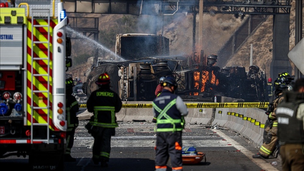 В Чили грузовик с газом взорвался прямо на дороге