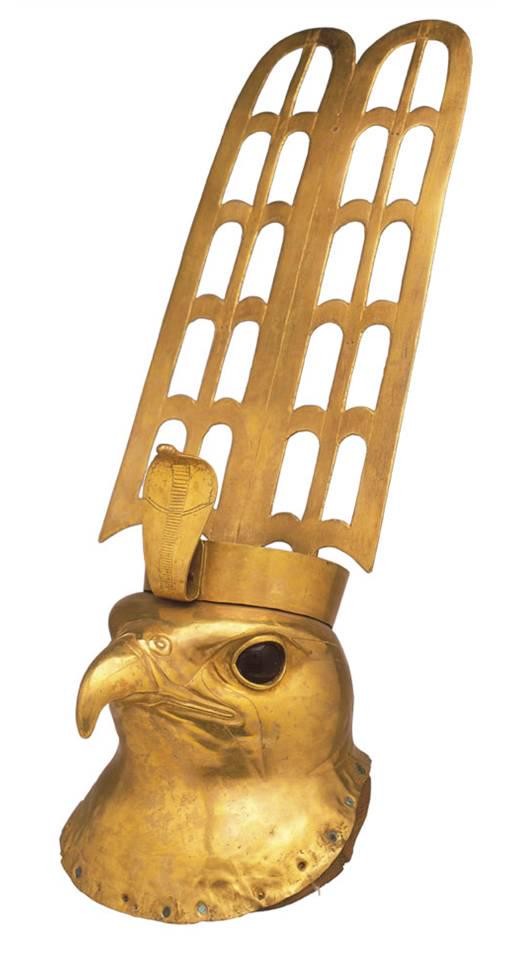 14. Золотая голова сокологлавого бога Гора, владыки солнца и бога-покровителя царской власти