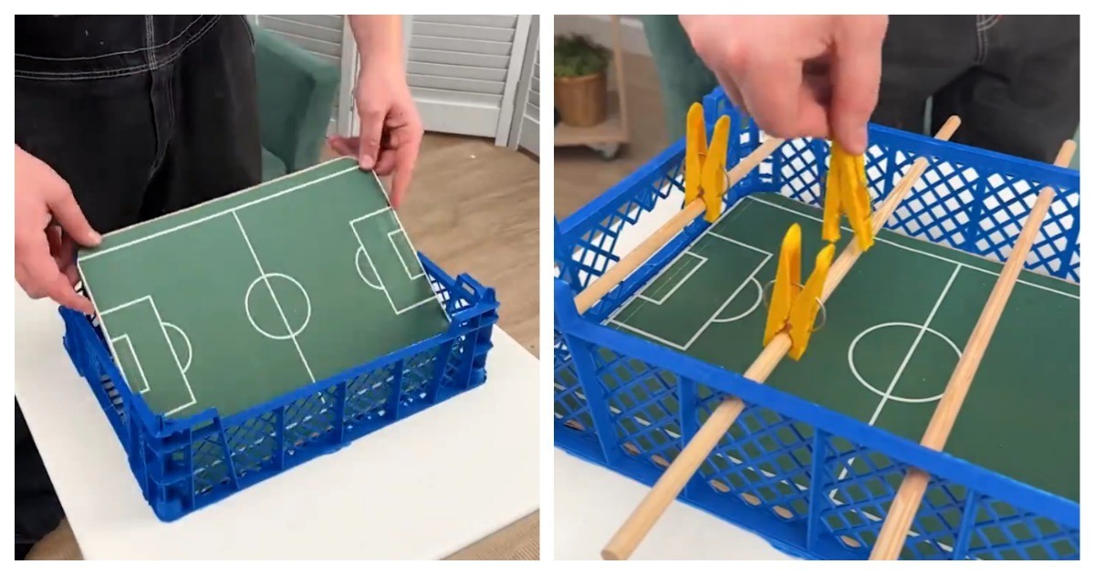 Настольный футбол из подручных материалов