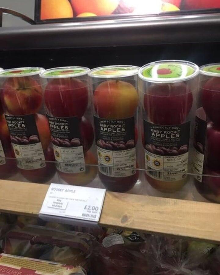 1. Яблоки упакованы словно теннисные мячи