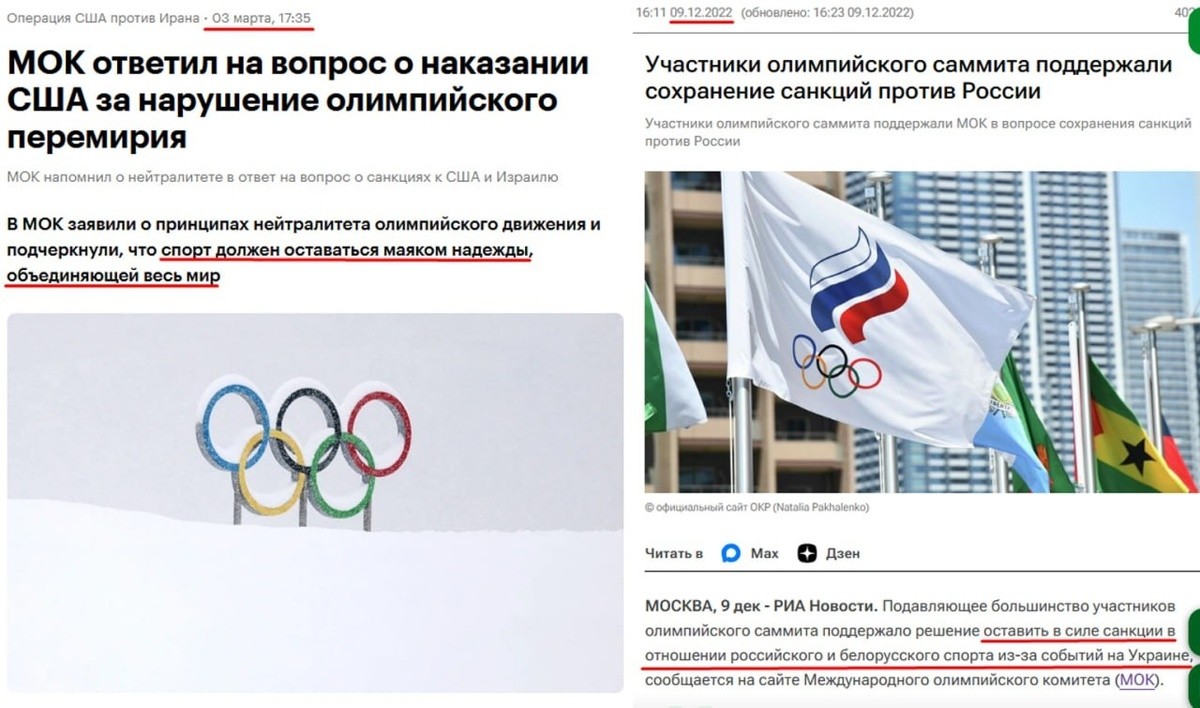 МОК сделал заявление о возможных санкциях к США на фоне ударов по Ирану