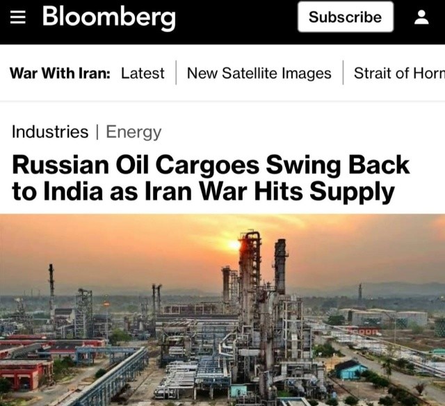 «Российские нефтяные танкеры возвращаются в Индию из-за перебоев с поставками из-за войны в Иране»: Индия снова покупает нефть у России из-за нападения Трампа на Иран