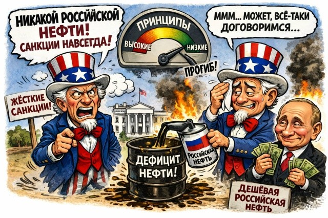 Принципиальность ? уровня. Из-за временного глобального дефицита нефти мы можем отменить санкции в отношении российской нефти, — глава Минфина США Бессент