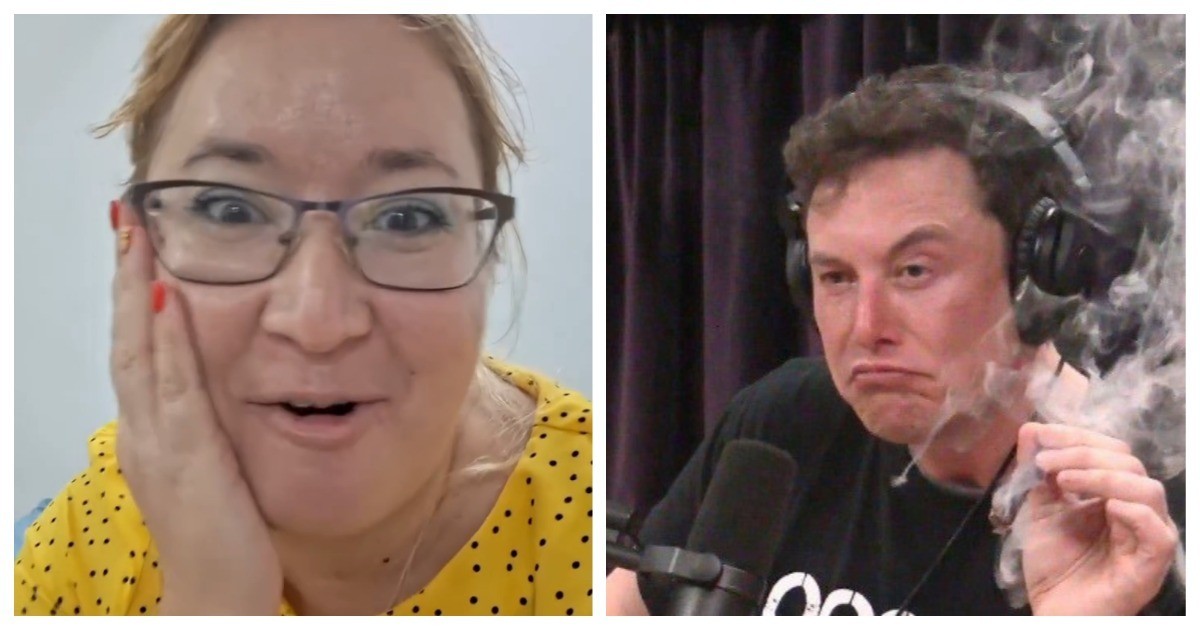 Женщина в шоке от того, что на неё подписался Илон Маск