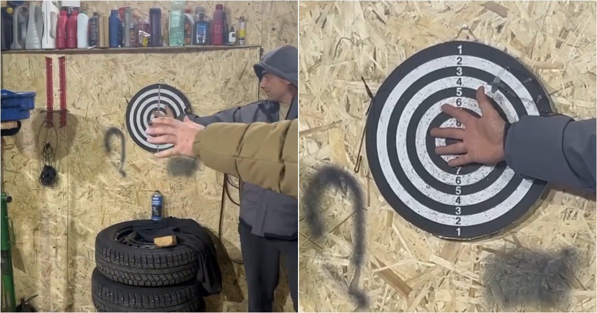 Пьяные мужчины устроили опасную игру в «дартс»