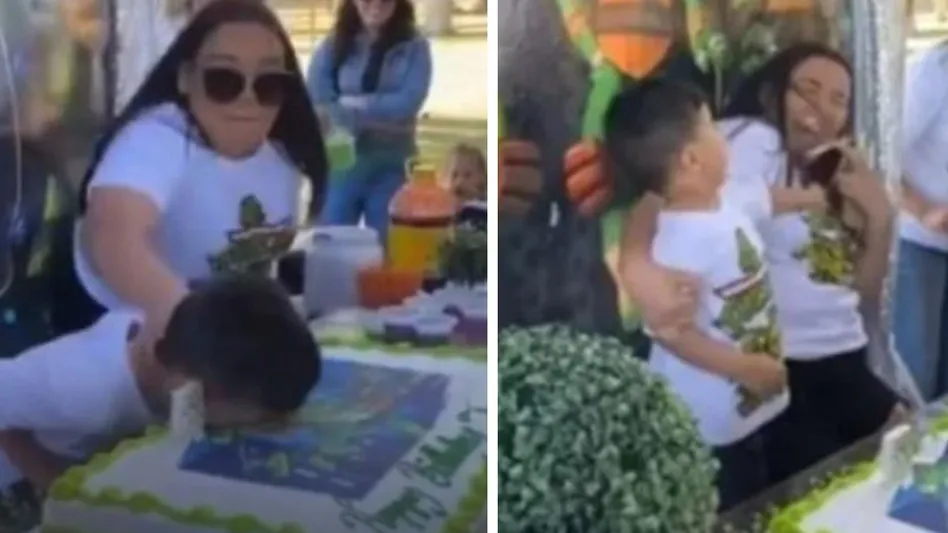 Мальчик устроил бурную реакцию на шутку  во время дня рождения