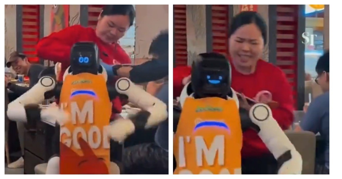 Сломавшийся робот повеселил клиентов ресторана