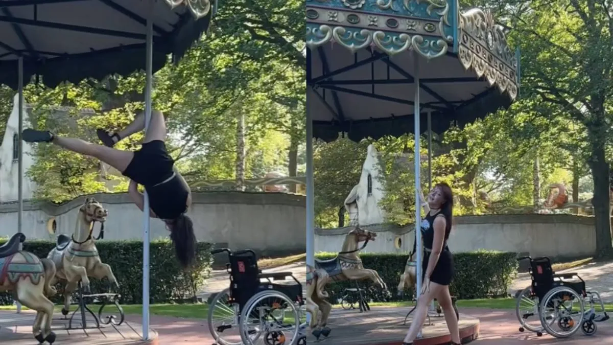 Девушка использовала карусель не по назначению