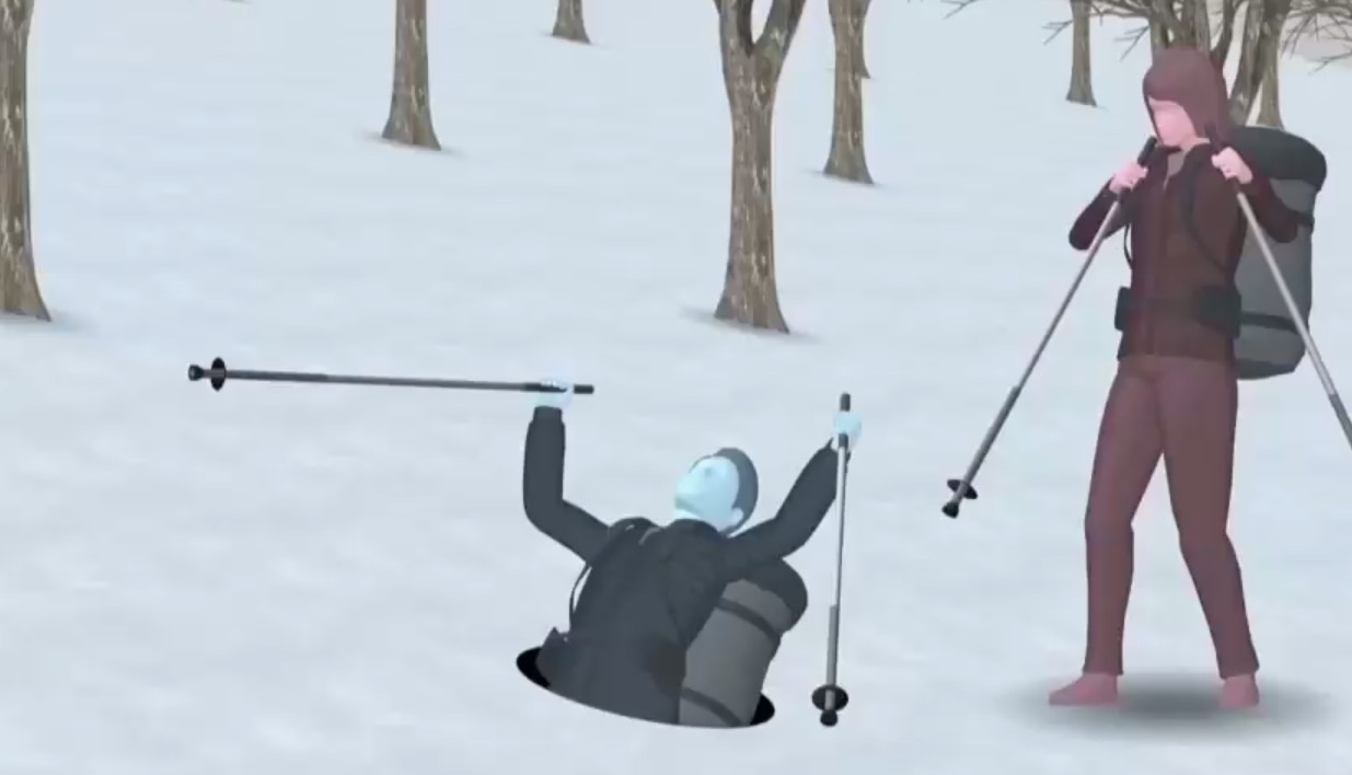 Японец провалился в берлогу к медведю и выжил