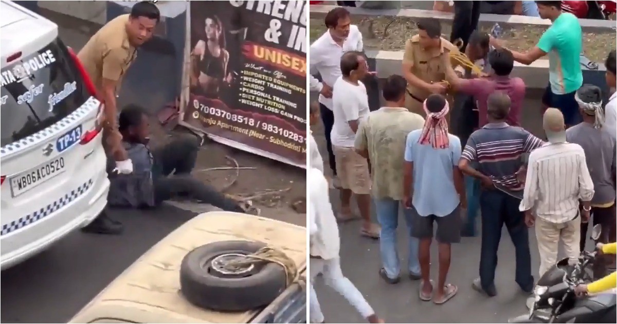 В Индии мужчина бросался камнями в автомобили — задержание переросло в жёсткий инцидент