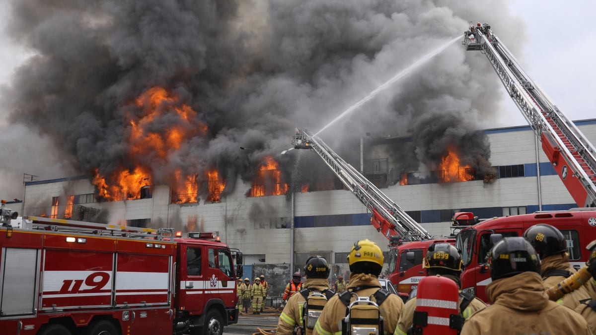 Огненная ловушка в Тэджоне унесла жизни 14 рабочих на заводе автомобильных деталей