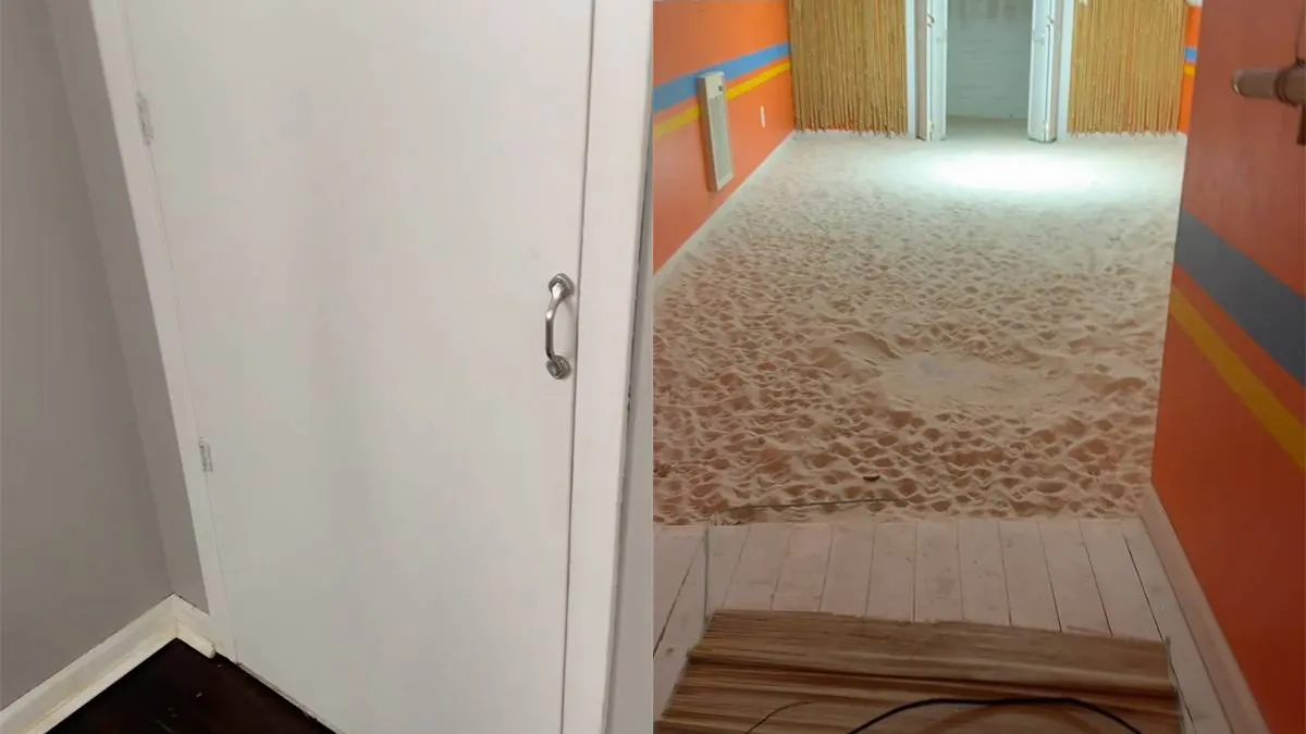 Новый владелец дома обнаружил комнату, полностью засыпанную песком