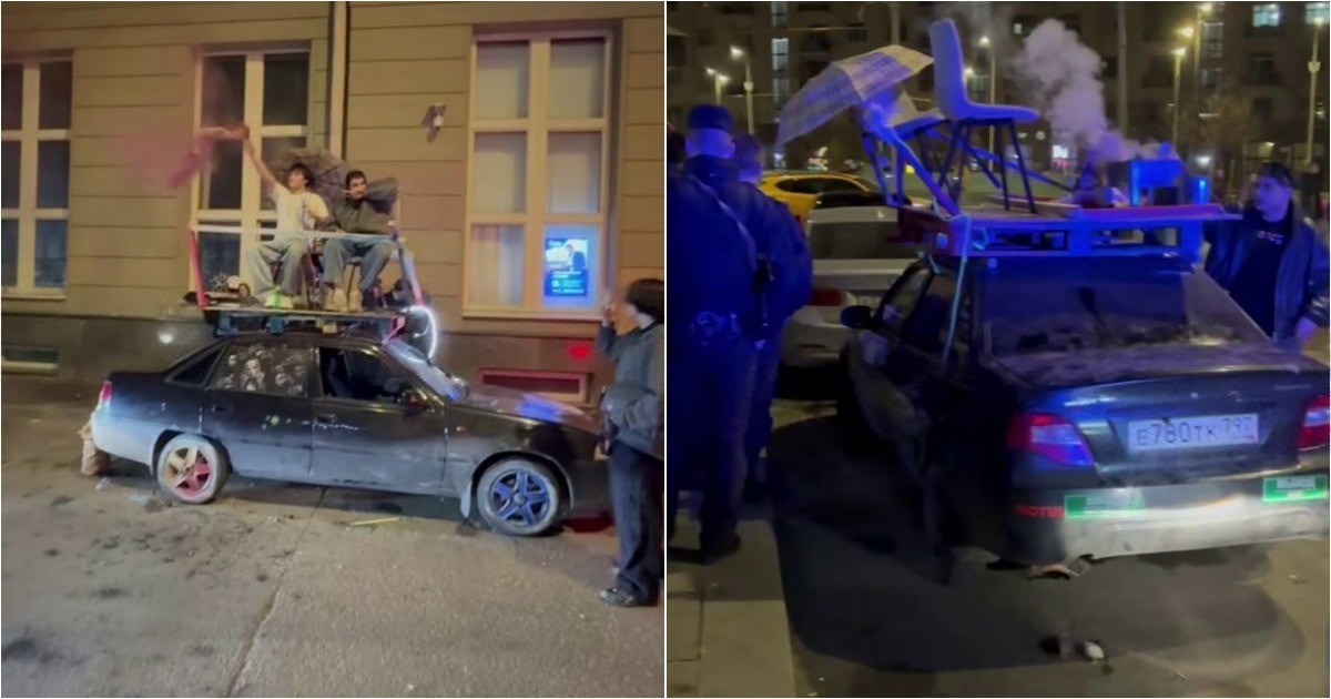 Молодых людей задержали в центре Москвы за жарку шашлыков на крыше автомобиля