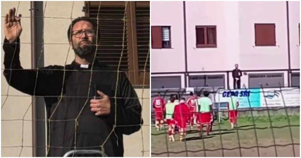 Футбольный тренер пришёл на матч своей команды в костюме священника