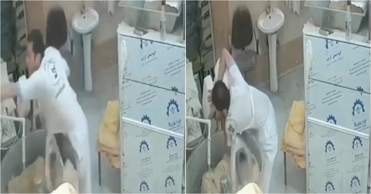 Миксер намотал рубашку мужчины, он едва не лишился руки