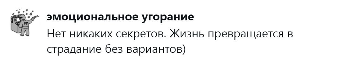 11. Жизнь - страдание, поэтому никаких рабочих вариантов не существует