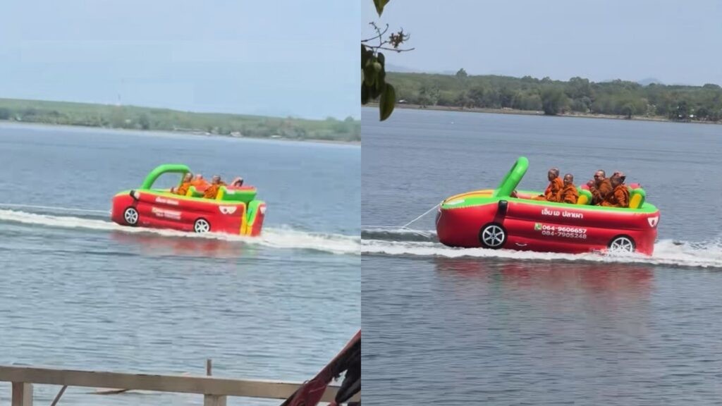 Таиландские монахи устроили необычное развлечение на воде