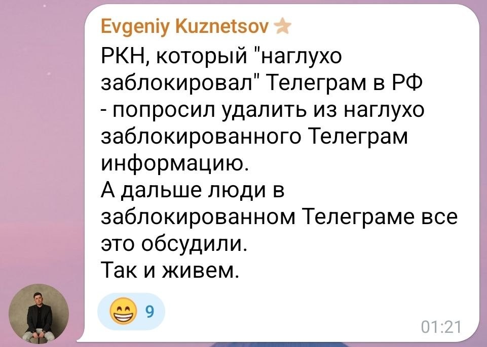 Наталья Касперская о вчерашнем ударе Роскомнадзора по российскому народу