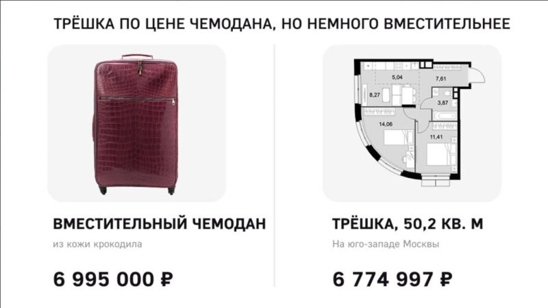 Это один застрой запустил кампанию где сравнивает свои квартиры с разными вещами. Посыл простой: если у тебя нет своего чугунного заводика, может лучше все таки квартиру взять?
