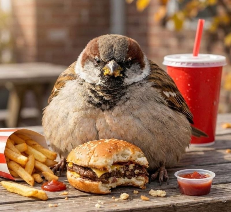 Воробьи в российских городах растолстели из-за фастфуда к такому выводу пришли учёные из РАН. Птицы больше не ищут корм, а «пасутся» у точек быстрого питания и спокойно переваривают быстрые углеводы.