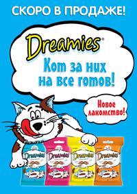 Это явно Дримис ! В "Ленте" их бесплатно раздавали на пробу, содержимое вообще содержит Мясо и Субпродукты 4%, а остальное белковые растительные экстракты и злаки. 
Кот нассал на эти подушечки, наверно подумал что это наполнитель для кошачьего туалета !
Можно отредактировать: Кот на них насс(р)ать готов !