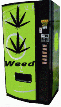 Марихуаномат.
В Калифорнии, как известно, существует разрешение на продажу и употребление марихуаны в медицинских целях. Доктор выписывает тебе рецепт, ..