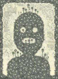 Портрет Абамы из 1-о долларовых купюр.