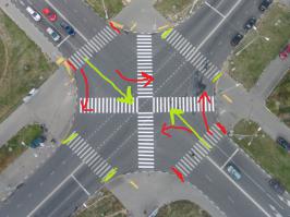 вот видимо твой вариант...Цитата "на стандартной схеме перекрестка пока по одной улице едут машины, по другой идут пешеходы, все рационально, потом светофор переключается и пешеходы идут по второй улице, а по первой едут машины."! НО, при такой схеме авто могут двигаться ТОЛЬКО прямо, а это создает бОльшие заторы, т.к. повернуть они не могут!